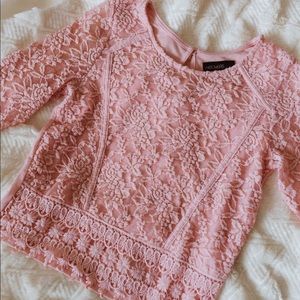 Pink Lace Crop Top